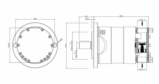 HP4.5-8.2 الأبعاد الخارجية للمضخة